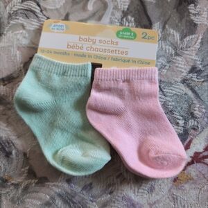 Angel Of mine Baby Socks - Pink and Green